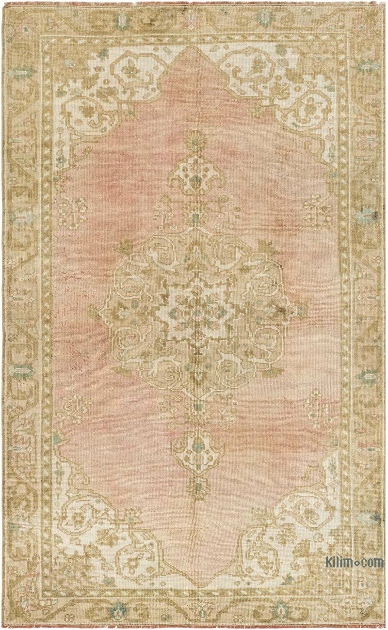 Alfombra Vintage Turca Anudada a Mano - 132 cm x 212 cm - K0082026