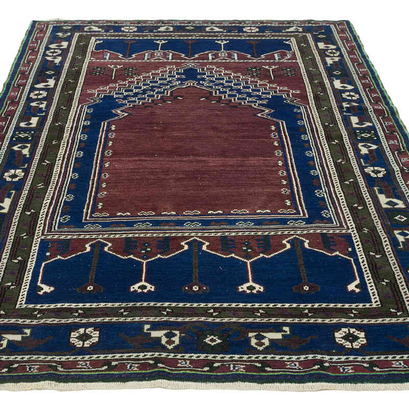 Alfombra Vintage Turca Anudada a Mano - 131 cm x 197 cm - K0082028