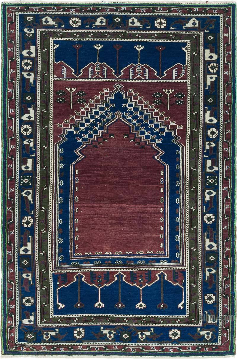 Alfombra Vintage Turca Anudada a Mano - 131 cm x 197 cm - K0082028