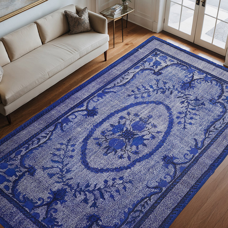 Hand Carved Over-Dyed Rug - 7' 3" x 11' 3" (87" x 135") - K0082084