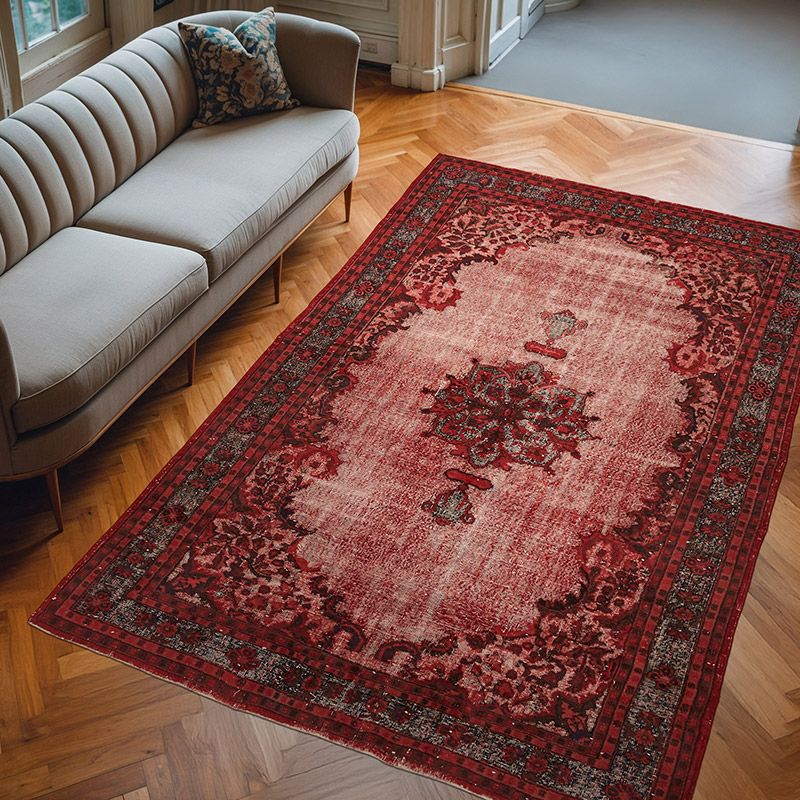 Hand Carved Over-Dyed Rug - 6' 8" x 10' 5" (80" x 125") - K0082086