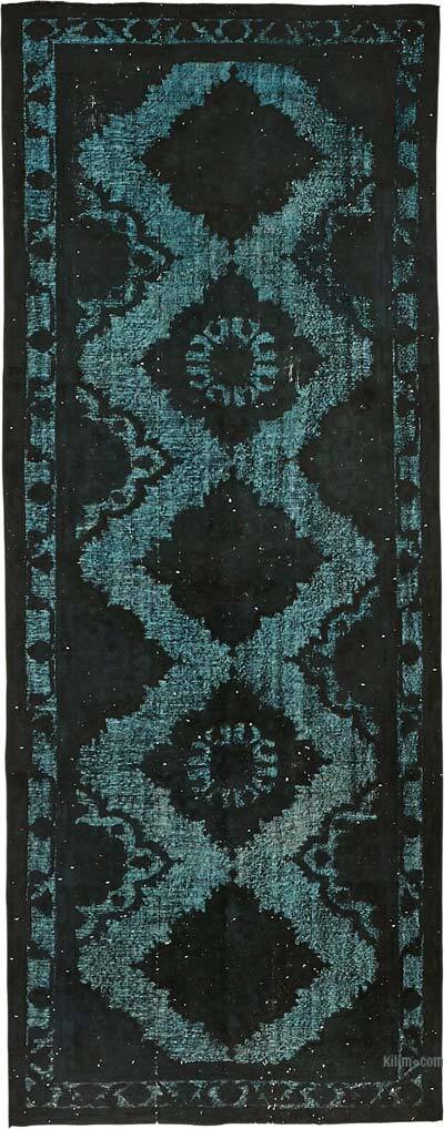 Hand Carved Over-Dyed Rug - 4' 7" x 12' 1" (55" x 145")