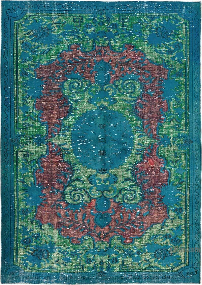 Hand Carved Over-Dyed Rug - 6' 6" x 9' 4" (78" x 112") - K0082097