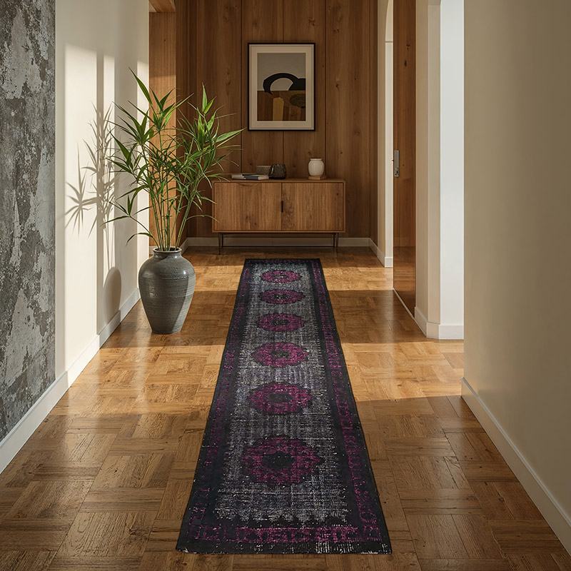 Hand Carved Over-Dyed Rug - 2' 7" x 9' 9" (31" x 117") - K0082101