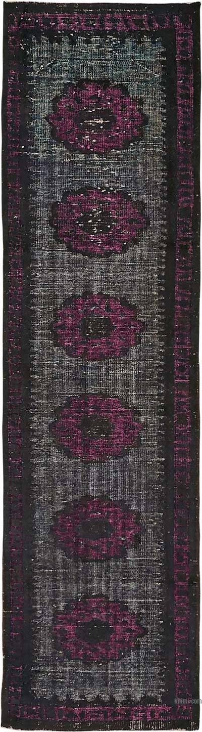 Hand Carved Over-Dyed Rug - 2' 7" x 9' 9" (31" x 117")