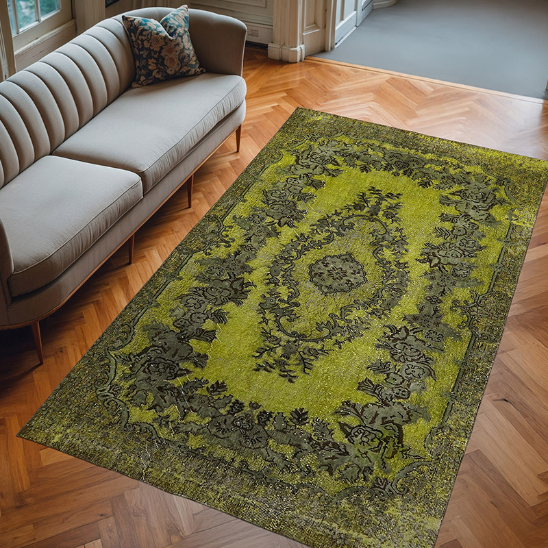 Hand Carved Over-Dyed Rug - 5' 8" x 9' 5" (68" x 113") - K0082106
