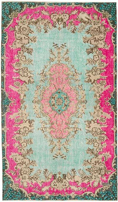 Hand Carved Over-Dyed Rug - 4' 11" x 8' 10" (59" x 106")