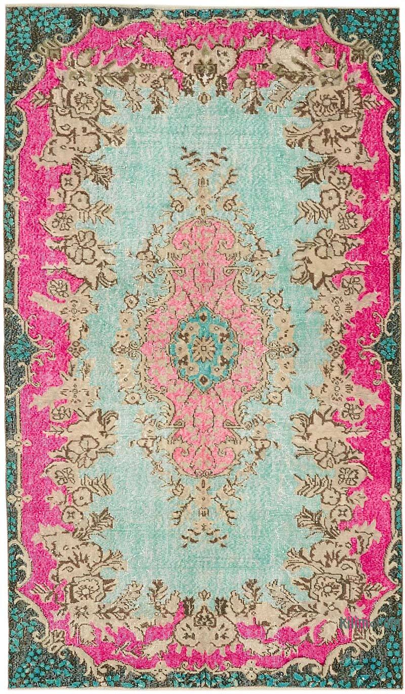Hand Carved Over-Dyed Rug - 4' 11" x 8' 10" (59" x 106") - K0082116