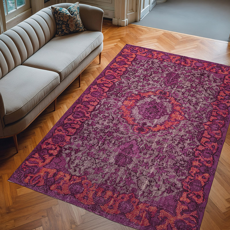 Alfombra Tallada a Mano Sobre Teñida - 195 cm x 295 cm - K0082122