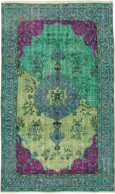 Hand Carved Over-Dyed Rug - 5' 1" x 8' 8" (61" x 104")