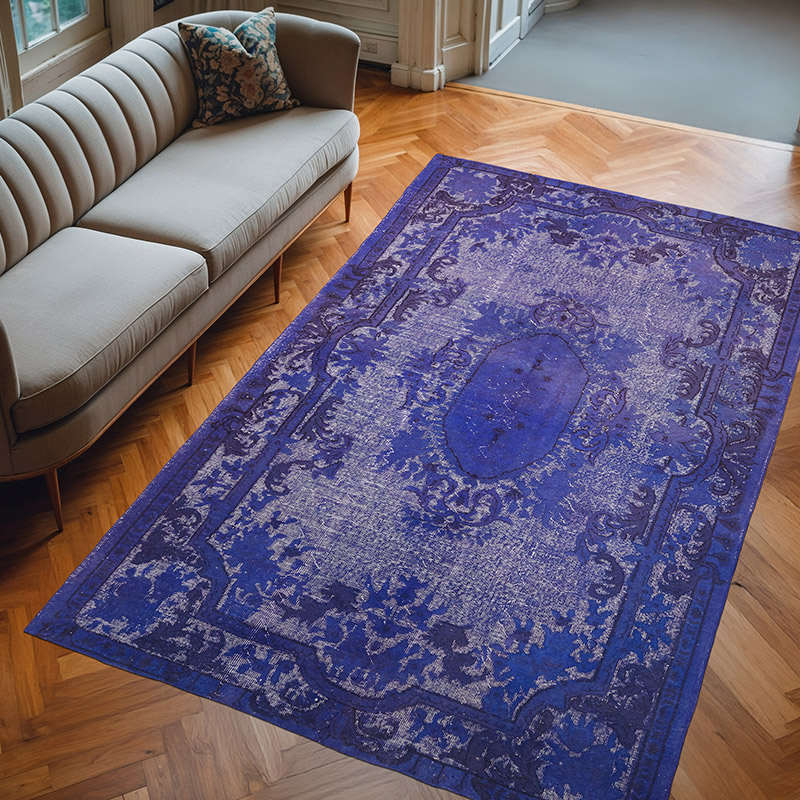 Hand Carved Over-Dyed Rug - 6' 3" x 10'  (75" x 120") - K0082138