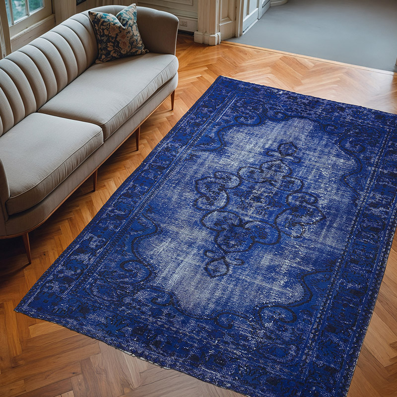 Alfombra Tallada a Mano Sobre Teñida - 190 cm x 278 cm - K0082145