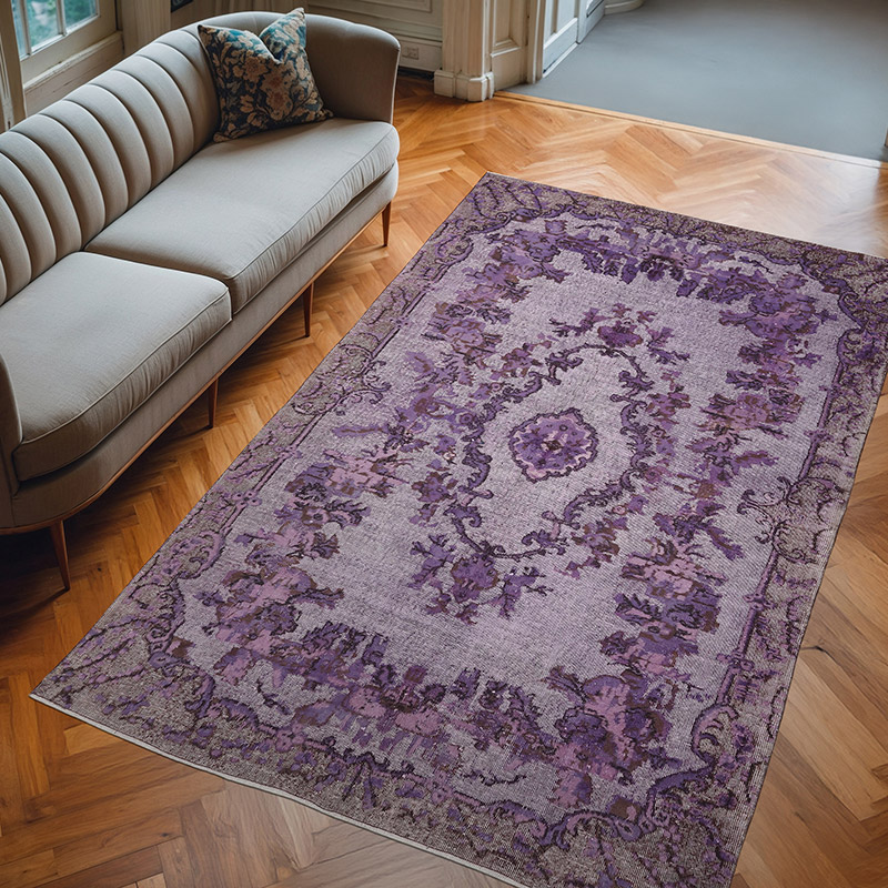Hand Carved Over-Dyed Rug - 6' 3" x 10' 2" (75" x 122") - K0082146