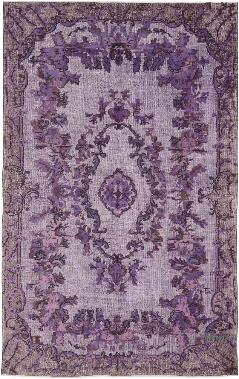 Hand Carved Over-Dyed Rug - 6' 3" x 10' 2" (75" x 122") - K0082146
