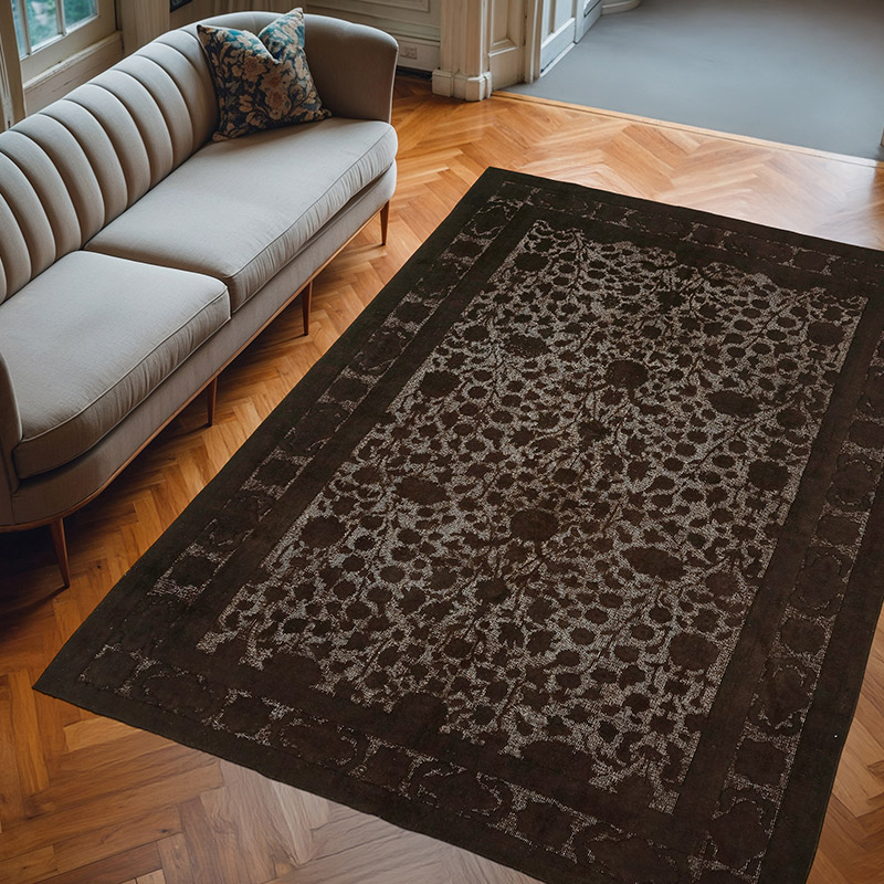 Hand Carved Over-Dyed Rug - 6' 6" x 9' 5" (78" x 113") - K0082161