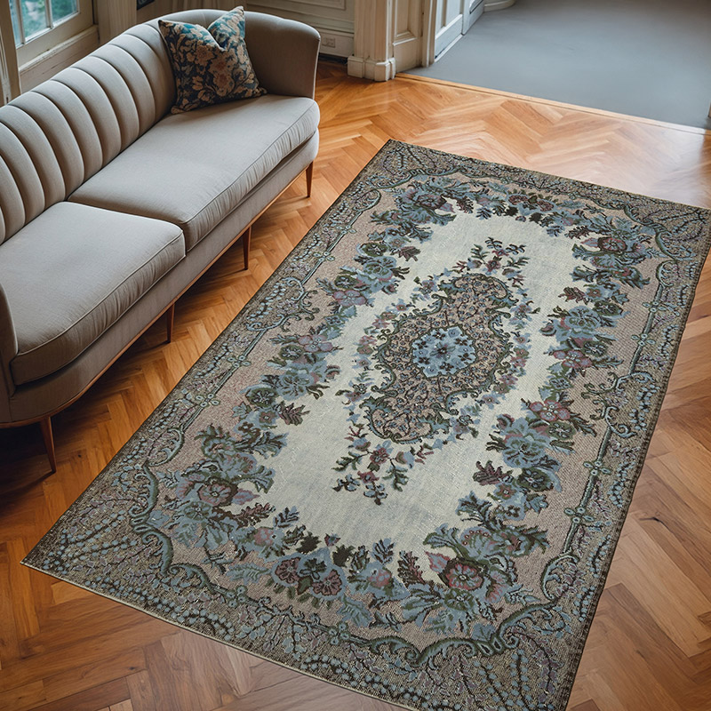 Alfombra Tallada a Mano Sobre Teñida - 190 cm x 314 cm - K0082165