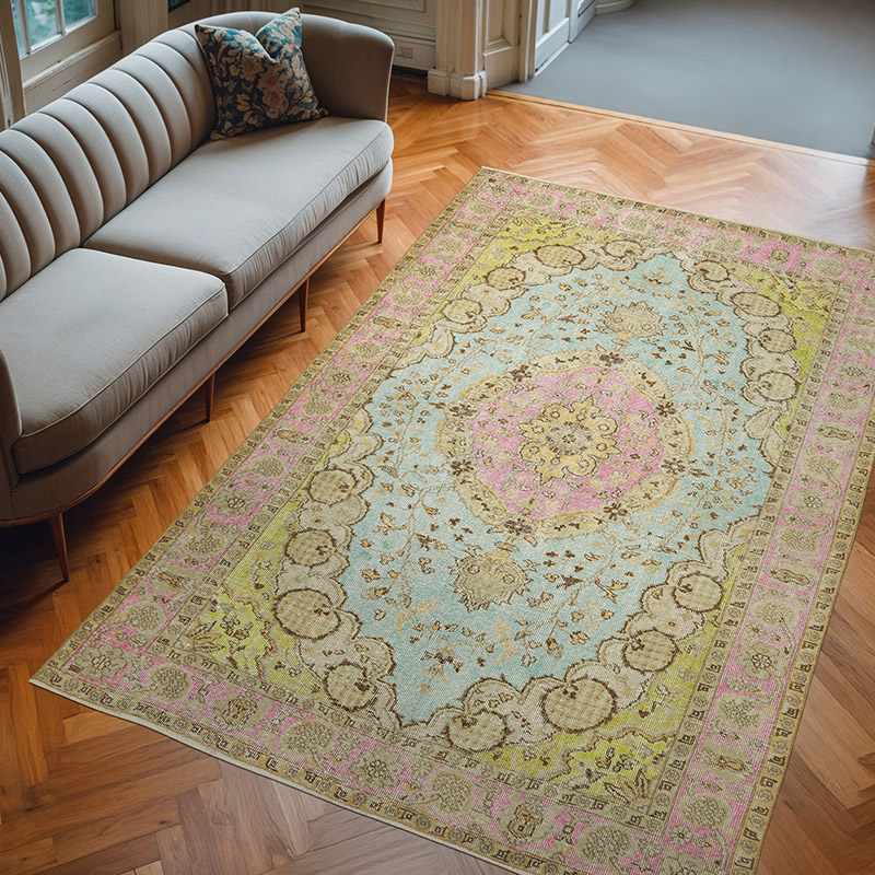 Hand Carved Over-Dyed Rug - 6' 1" x 9' 3" (73" x 111") - K0082171