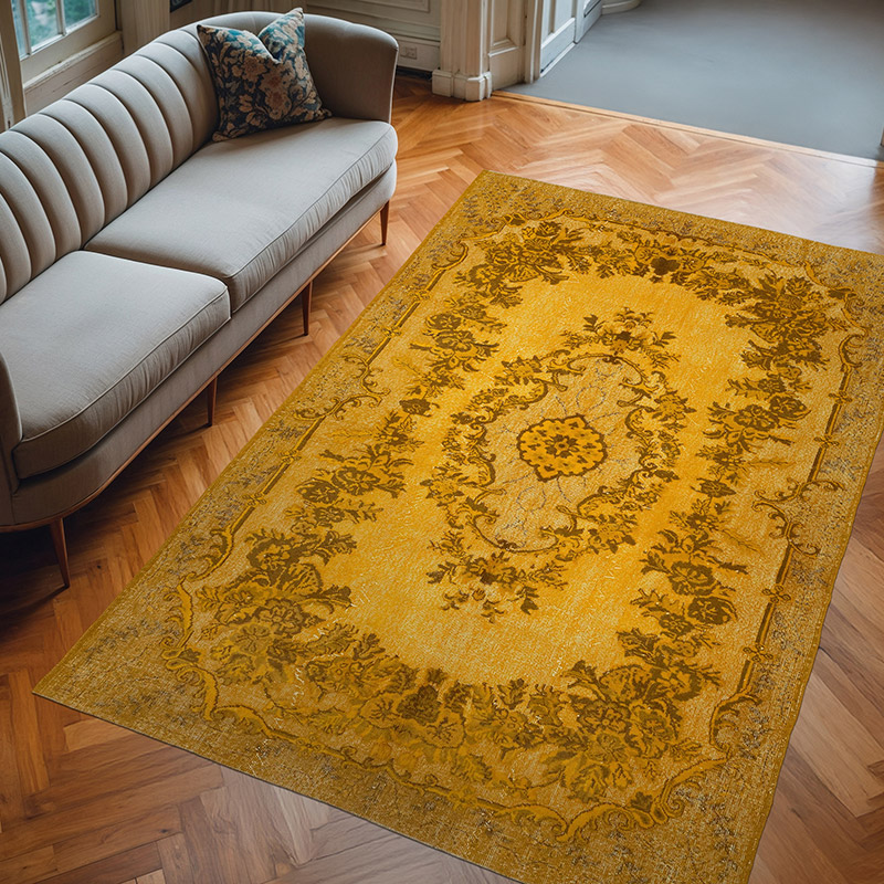Hand Carved Over-Dyed Rug - 6' 7" x 10' 2" (79" x 122") - K0082175