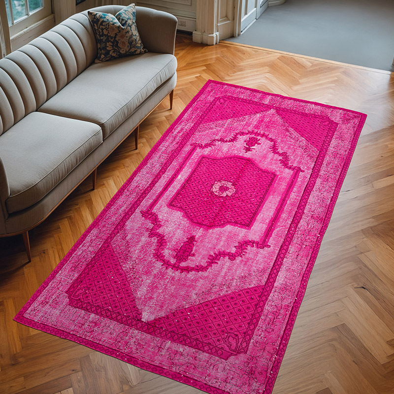 Alfombra Tallada a Mano Sobre Teñida - 143 cm x 280 cm - K0082186