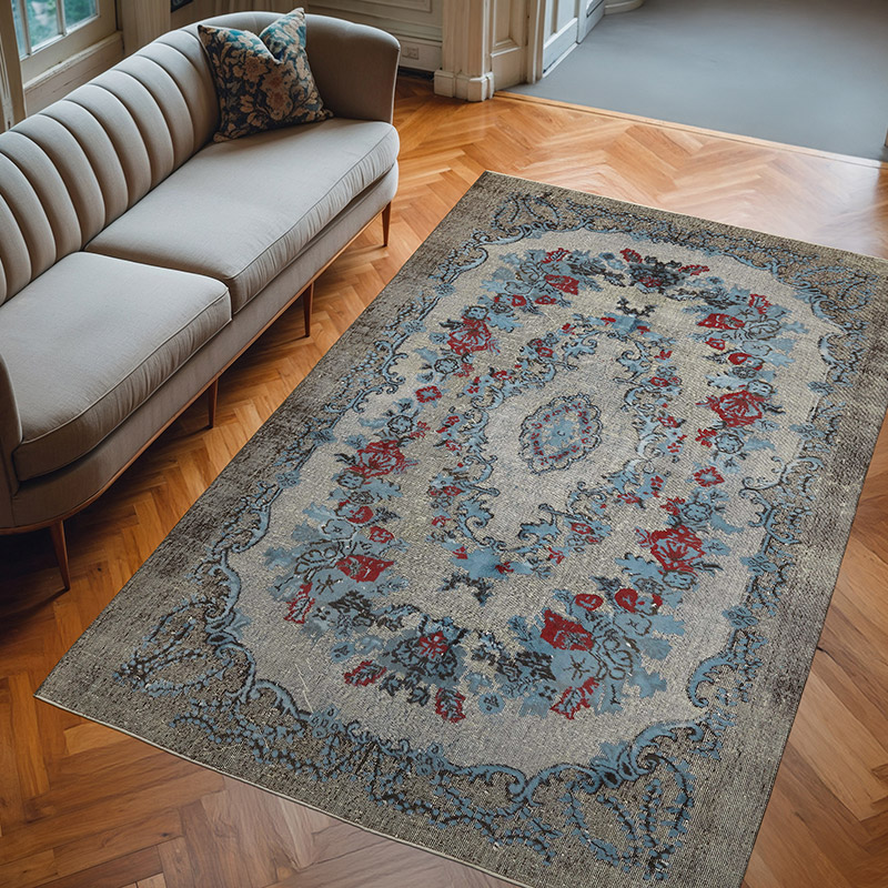 Hand Carved Over-Dyed Rug - 6' 5" x 9' 10" (77" x 118") - K0082189