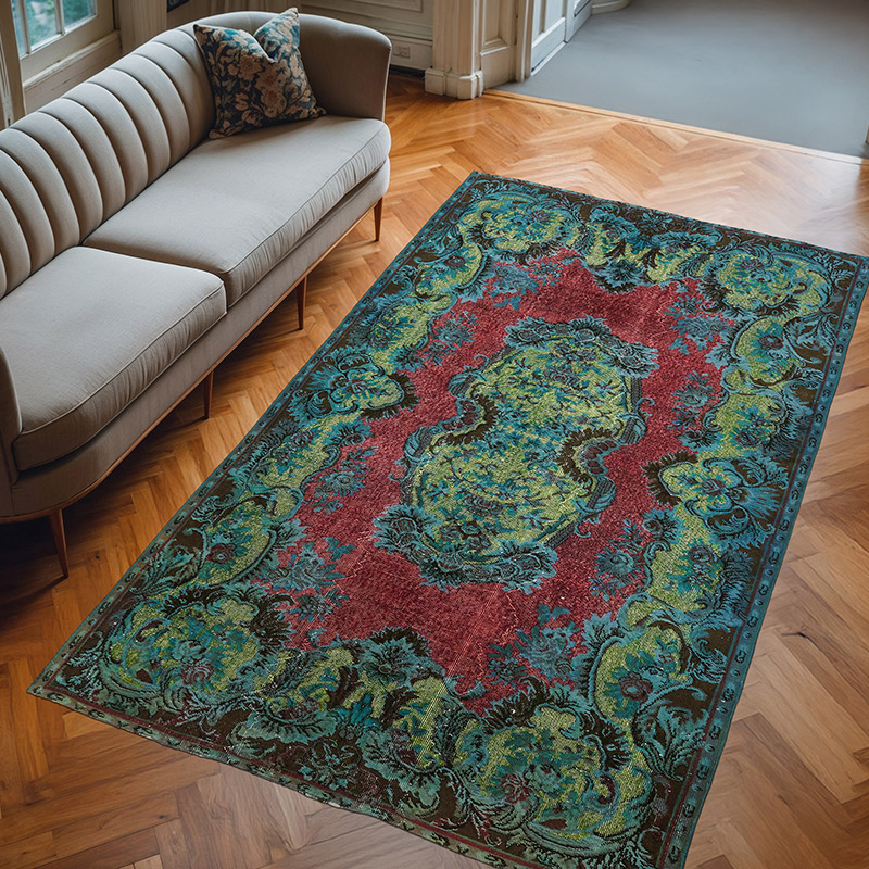 El Oyması Boyalı Halı - 183 cm x 295 cm - K0082192