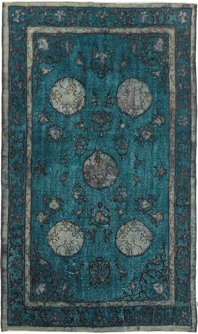 Hand Carved Over-Dyed Rug - 4' 10" x 8' 2" (58" x 98")