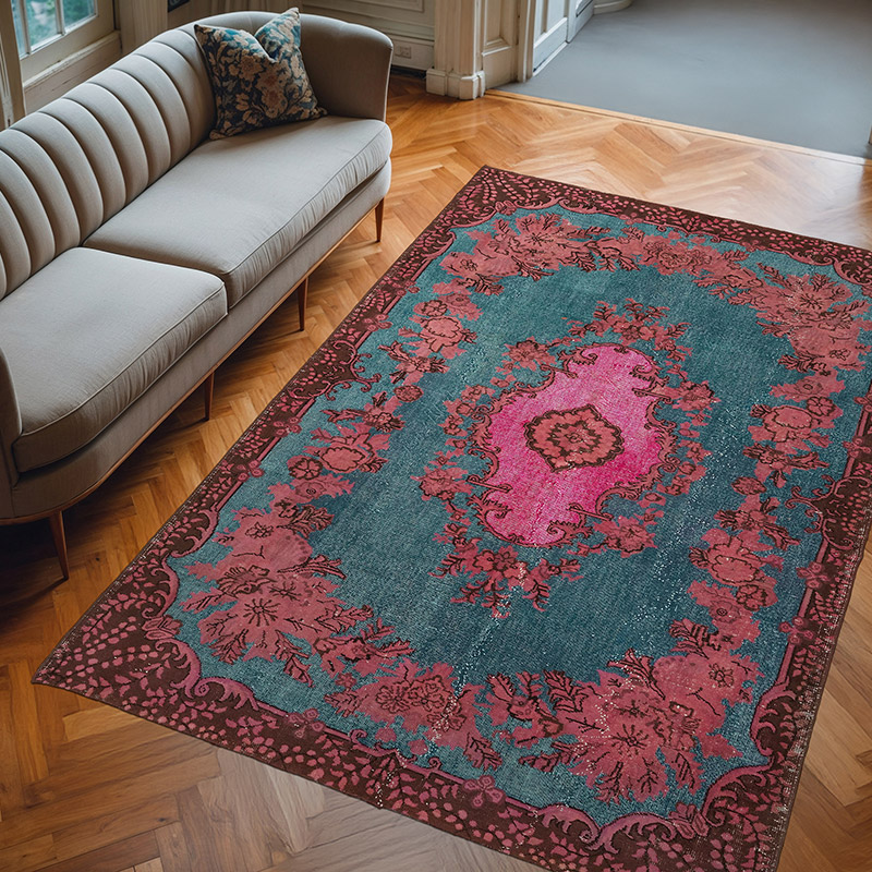 Hand Carved Over-Dyed Rug - 6' 10" x 10' 2" (82" x 122") - K0082197