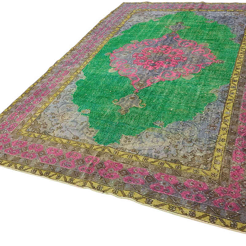 Hand Carved Over-Dyed Rug - 7'  x 10' 11" (84" x 131") - K0082201