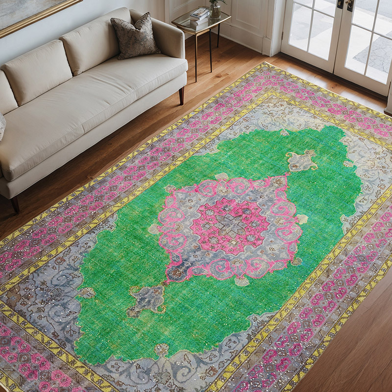 Hand Carved Over-Dyed Rug - 7'  x 10' 11" (84" x 131") - K0082201