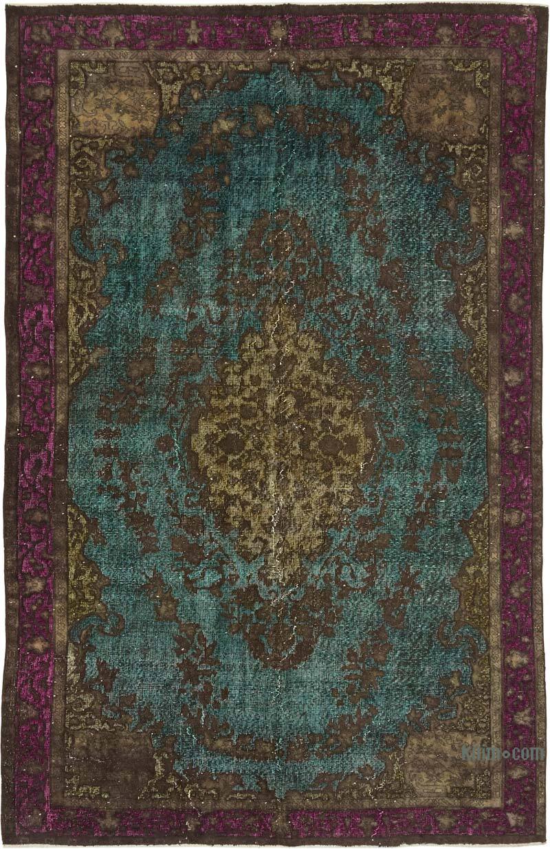Hand Carved Over-Dyed Rug - 6' 8" x 10' 5" (80" x 125") - K0082202