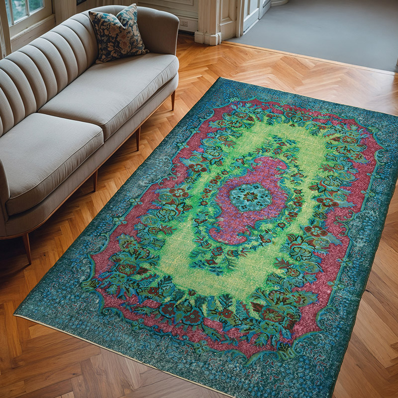 Hand Carved Over-Dyed Rug - 6' 3" x 9' 7" (75" x 115") - K0082203