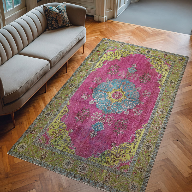 Alfombra Tallada a Mano Sobre Teñida - 180 cm x 303 cm - K0082205