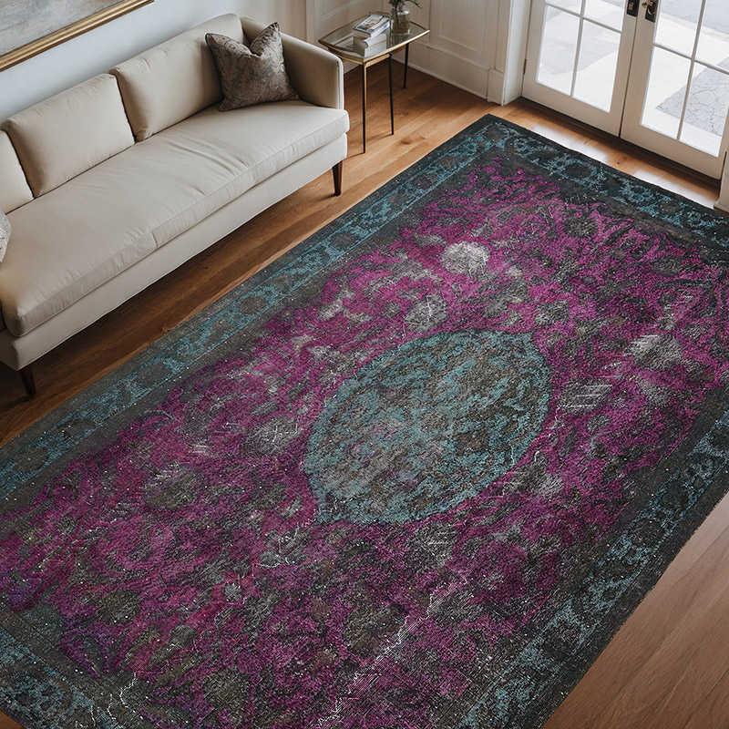 Alfombra Tallada a Mano Sobre Teñida - 206 cm x 326 cm - K0082206