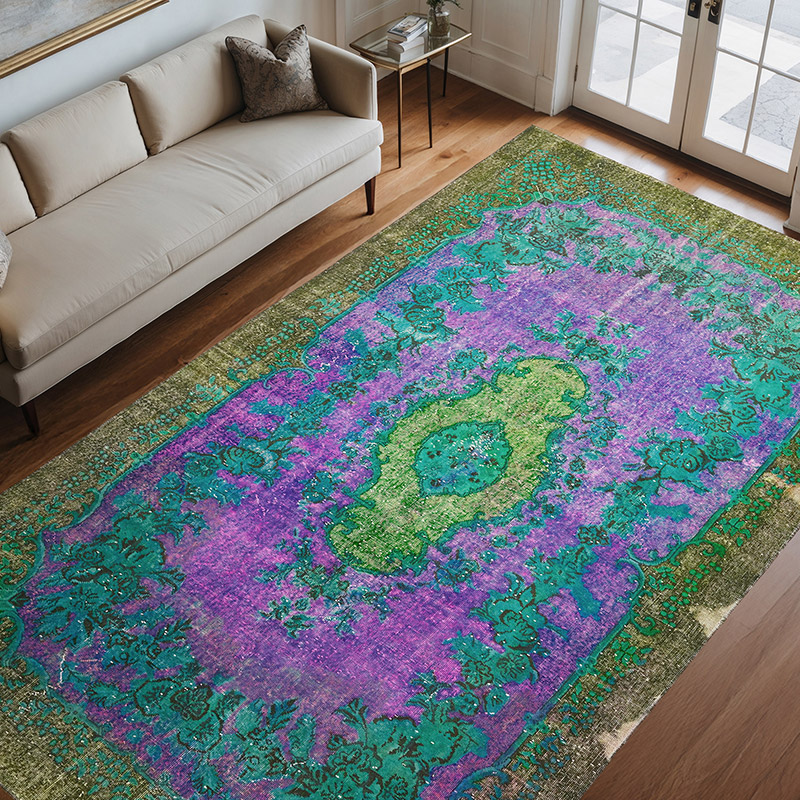 Alfombra Tallada a Mano Sobre Teñida - 219 cm x 350 cm - K0082207