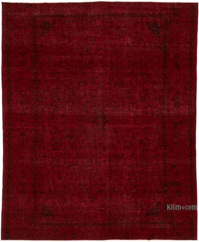 Overdyed Vintage Hand-knotted Oriental Rug - 8' 2" x 9' 10" (98" x 118") - K0082226