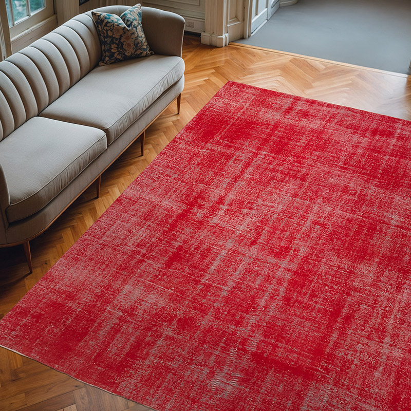 Overdyed Vintage Hand-knotted Oriental Rug - 8' 2" x 9' 10" (98" x 118") - K0082227