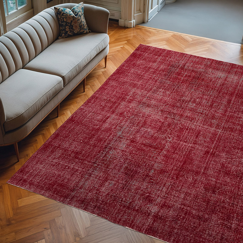 Overdyed Vintage Hand-knotted Oriental Rug - 8' 2" x 9' 10" (98" x 118") - K0082230