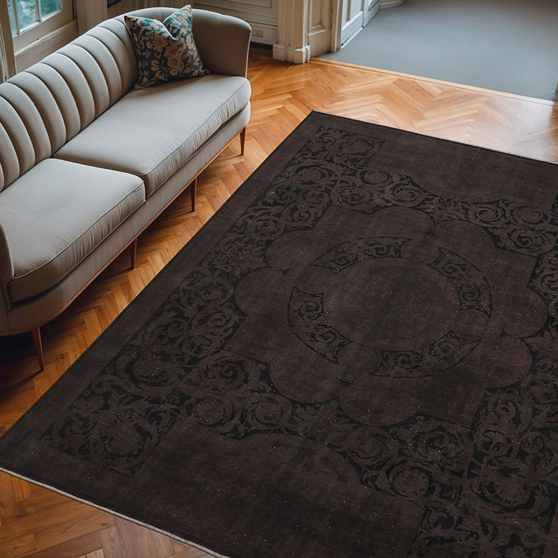 Overdyed Vintage Hand-knotted Oriental Rug - 7' 9" x 9' 7" (93" x 115") - K0082240