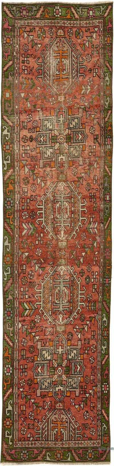 Vintage Oriental Hand-Knotted Runner - 3' 1" x 11' 9" (37" x 141")