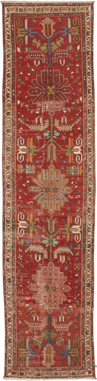 Vintage Oriental Hand-Knotted Runner - 2' 11" x 12' 8" (35" x 152")