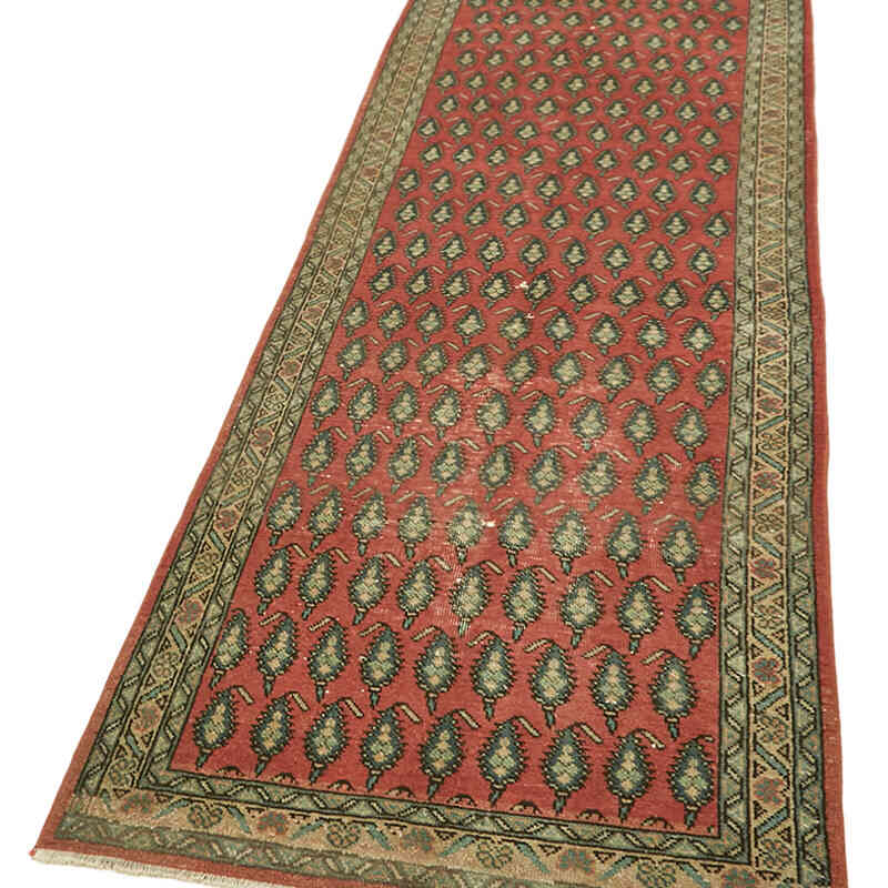 Corredora Anudada a Mano Oriental Vintage - 86 cm x 336 cm - K0082292