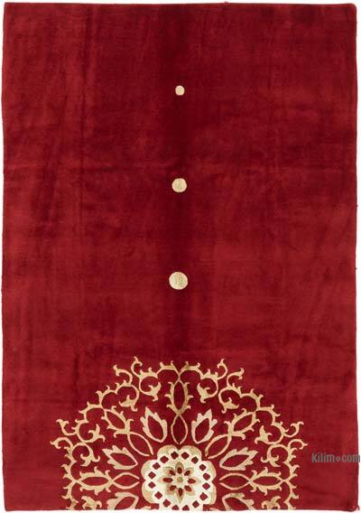New Hand-Knotted Wool Oushak Rug