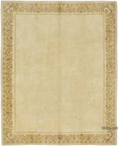New Hand-Knotted Wool Oushak Rug