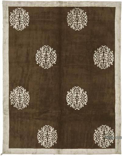 New Hand-Knotted Wool Oushak Rug