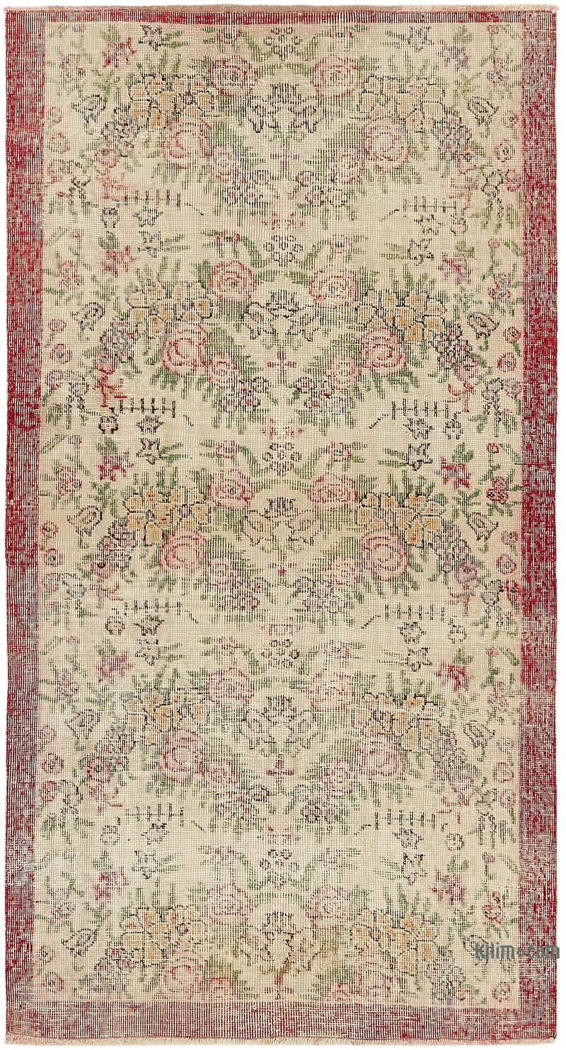 Alfombra Vintage Turca Anudada a Mano - 106 cm x 194 cm - K0082621