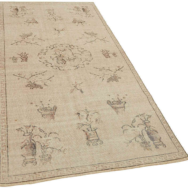 Vintage Turkish Hand-Knotted Rug - 3' 8" x 7' 3" (44" x 87") - K0082622