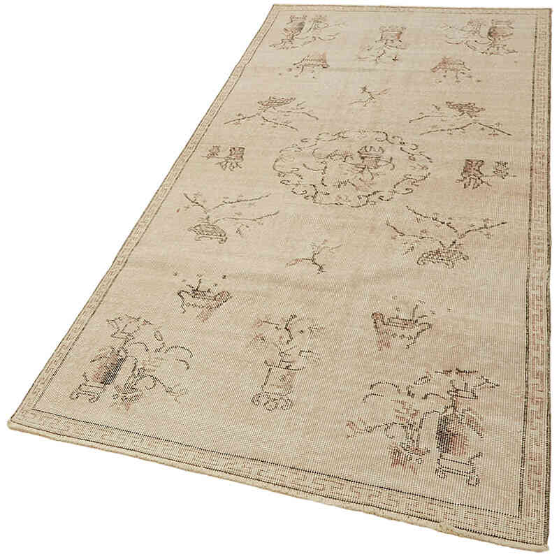 Vintage Turkish Hand-Knotted Rug - 3' 8" x 7' 3" (44" x 87") - K0082622