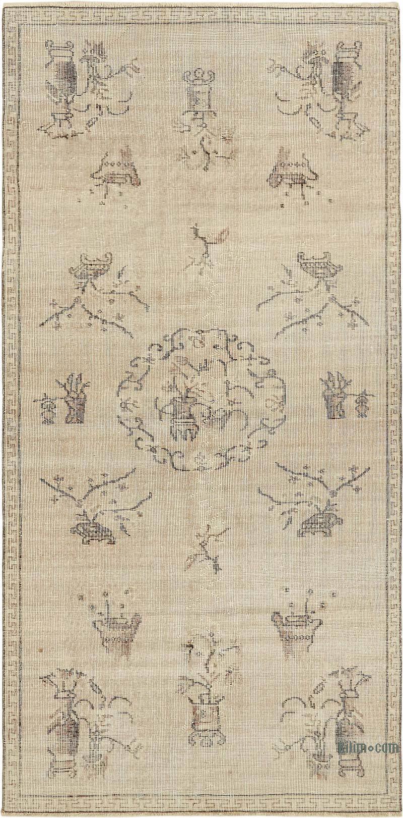 Vintage Turkish Hand-Knotted Rug - 3' 8" x 7' 3" (44" x 87") - K0082622