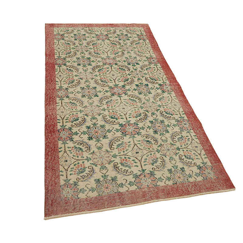 Alfombra Vintage Turca Anudada a Mano - 109 cm x 209 cm - K0082683