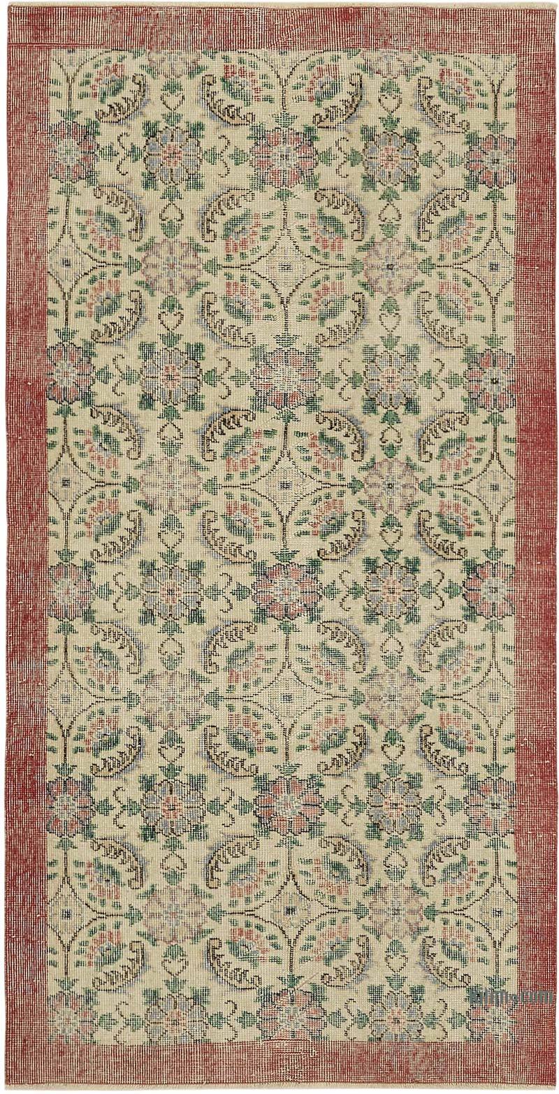 Alfombra Vintage Turca Anudada a Mano - 109 cm x 209 cm - K0082683